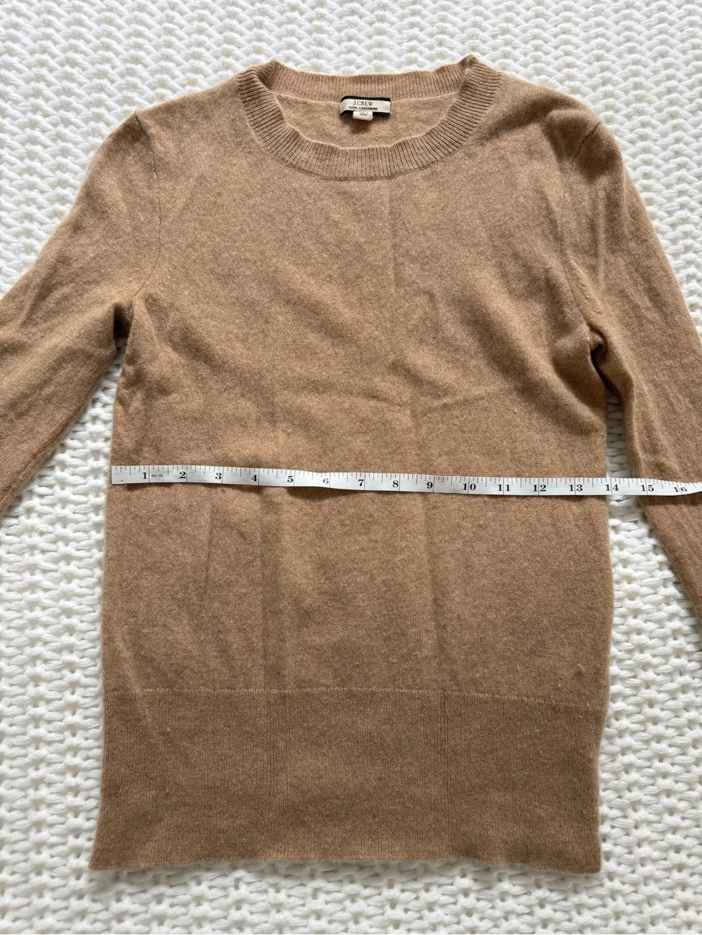 J. Crew Camel Crewneck Cashmere Sweater